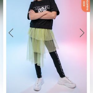 Girl Leggings with Attached Tutu Skirt